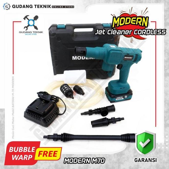 GUNMED Jet Cleaner CORDLESS MODERN M70 / Mesin Cuci Motor Mobil BATERAI M-70 M70 MODERN