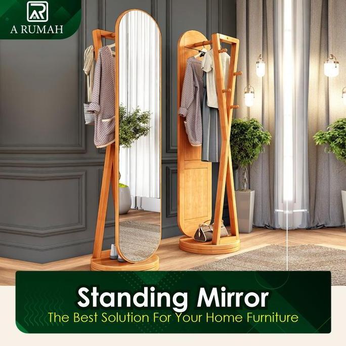 Terlaris Bingkai Cermin Rias Kayu Solid Cermin Full Body Cermin Dinding Bingkai