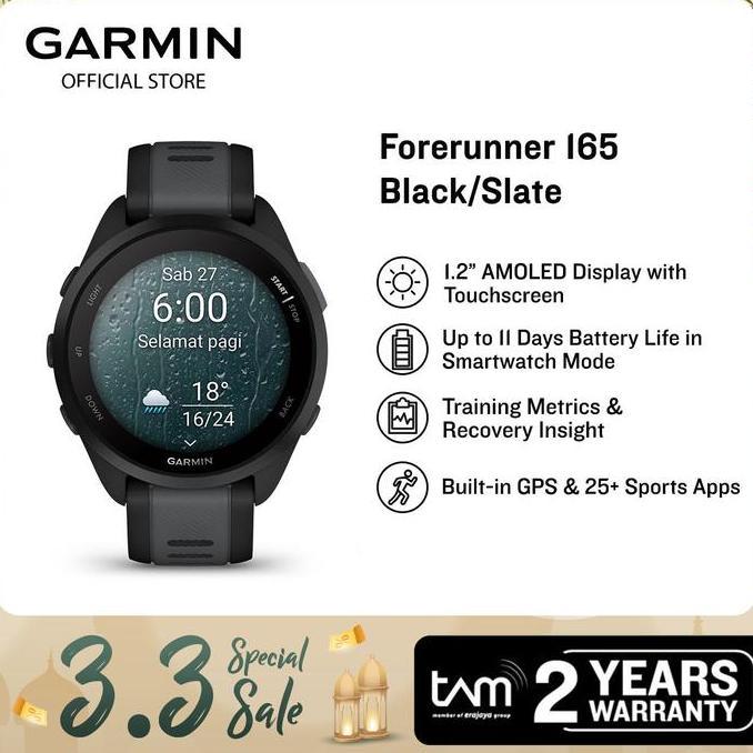 Terlaris Garmin Forerunner 165 - Black/Slate