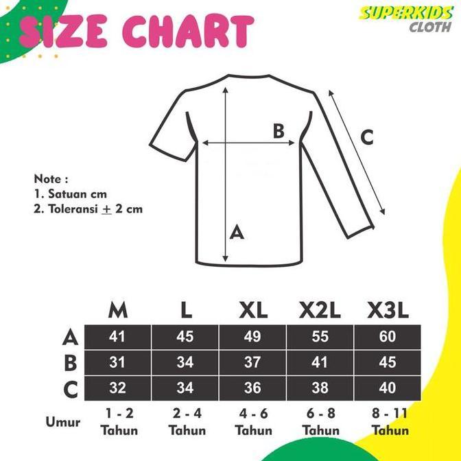 KAOS ANAK COWOK POLOS SAKU DUA Hijau SUPERKIDS 1 - 11 TAHUN Katun Bayi Perempuan