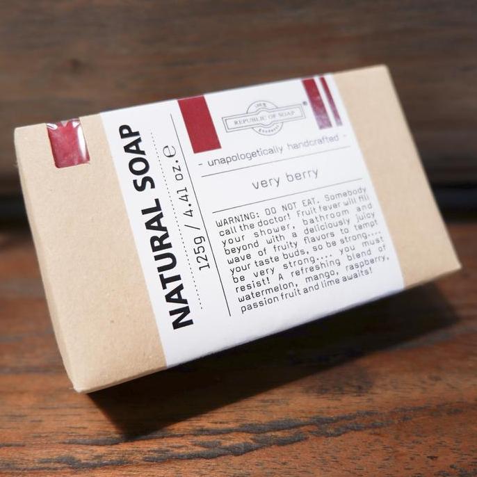 Natural Soap Bar - Very Berry 125gr - Republic Of Soap