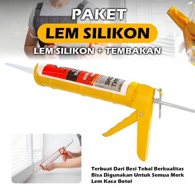 Potere- Paket Lem Silikon Kaca Akrilik / Alat Tembak Lem Silikon Akrilik / Tembakan Lem Kaca Aquariu