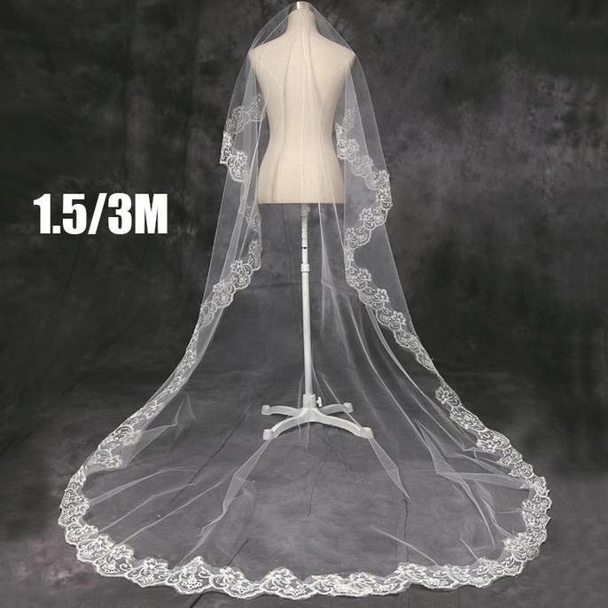 3 Meters Veil Bride Veil Slayer Pengantin Panjang Altar Veil Slayer Wedding Bridal Long Veil