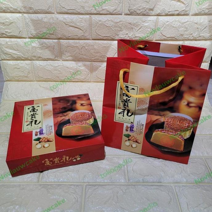 Confezione- Box Dus Mooncake 125-150Gr Isi 4 / Kotak Mooncake / Kardus Moon Cake