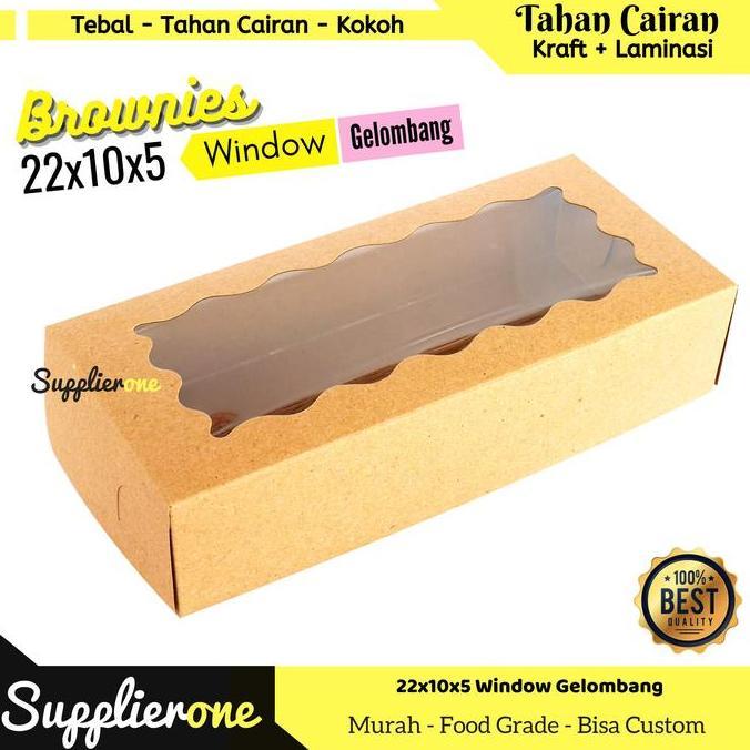 Cibo- Dus Brownies 22X10X5 Isi 25 Pcs / Box 22X10 / Dus Brownies 22X10X5 / Box Brownies Jendela / Ke