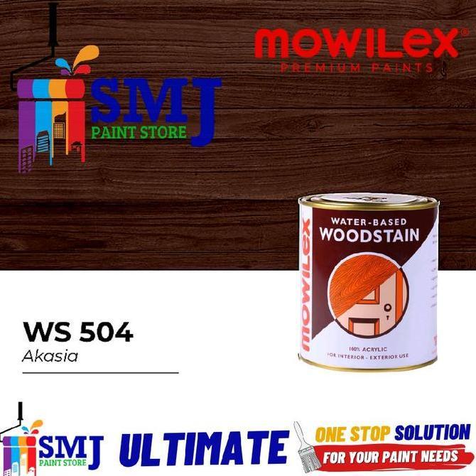 Attrezzo- Cat Woodstain Kayu Mowilex Water Based 504 Warna Akasia 1L