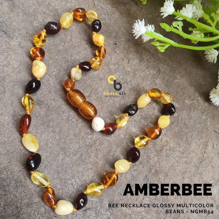 Bisa Cod - Bestseller Kalung Amber Anak Premium Glossy Multicolor Beans Cantik Costume Fashion Kids 