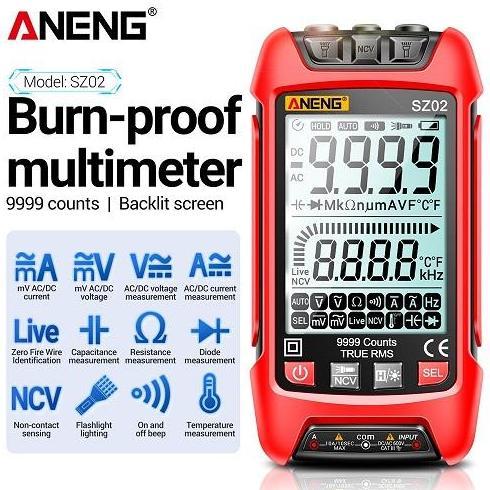 ANENG SZ01 SZ02 SMART DIGITAL MULTIMETER HANDHELD MULTITESTER VOLTAGE TESTER BURN