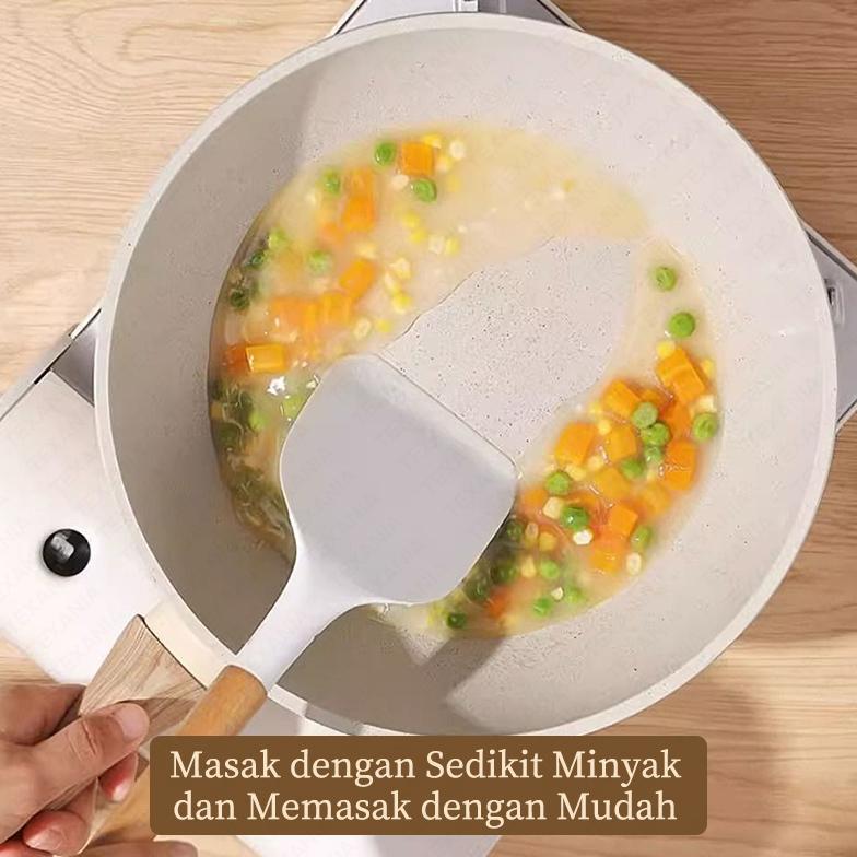 terbaru moderncook wajan keramik 30cm wajan anti lengket warna cream kitchenware