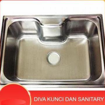Sink /bak Cuci Piring Tekno 70 x 50 Minimalis Bahan Stainless 304 Tebal 0,8 mm Komplit Tempat Peniri