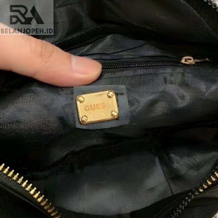 BEST DEALS ANTI AIR  high quality Waistbag Guess black gold import waterproof unisex  | Tas pinggang