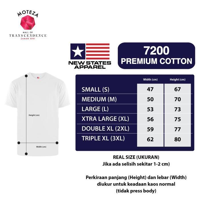 Bisa Cod - Kaos Polos Nsa ( New States Apparel ) 7200 Premium Cotton 24S - Putih & Warna - Size S M 