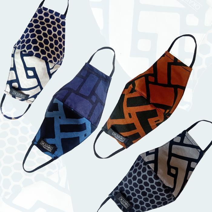 Bisa Cod - Okainku Masker Kain Batik Geometrik
