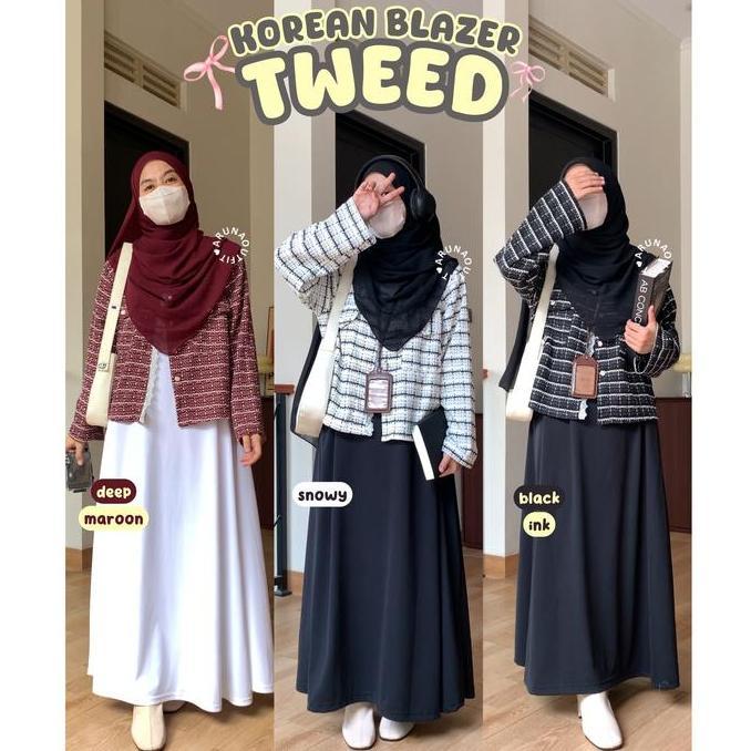 Setgirl- Korean Blazer Tweed || Set Blazer Tweed By Arunaoutfit