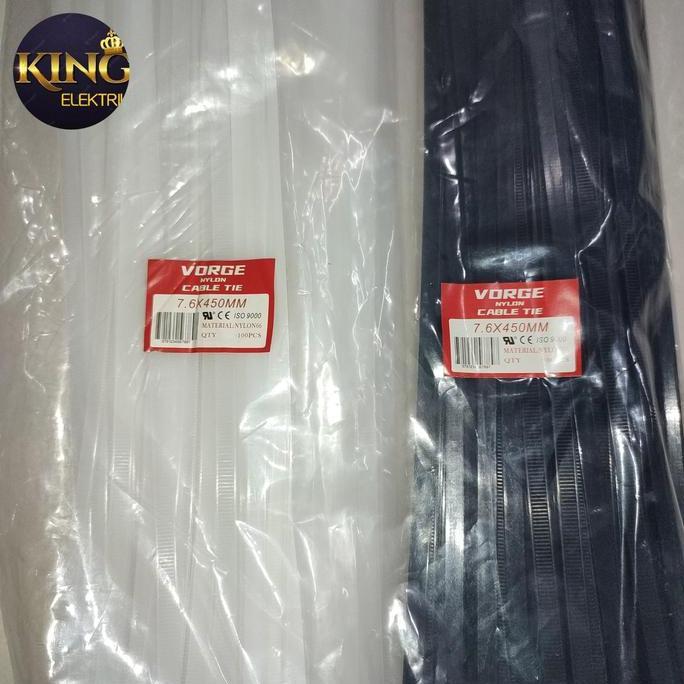 KABEL TIES CABLE PENGIKAT VORGE 7.6 X 450 MM 7,6 X 45 CM 45CM 450MM 7.6X450 7,6X450 SIAP KIRIM