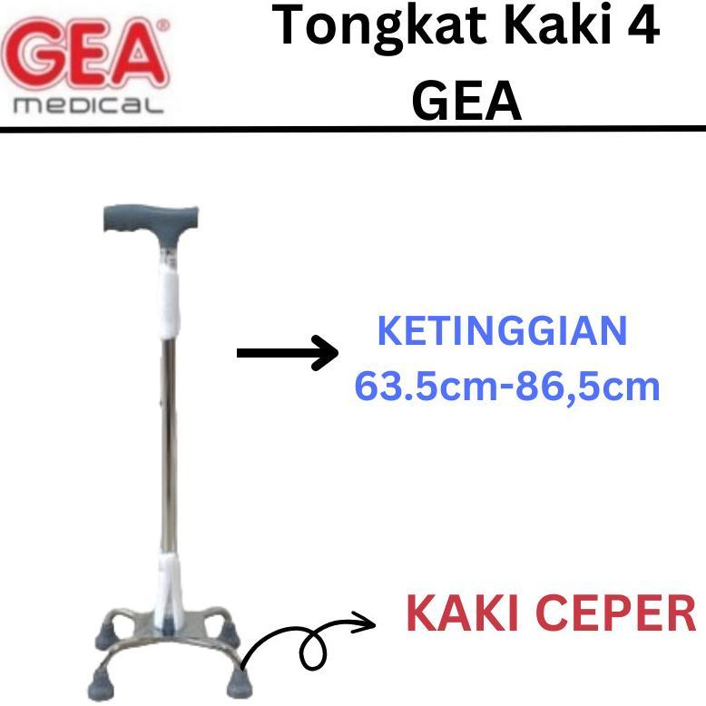 TONGKAT KAKI 4 CEPER TONGKAT STROKE ORIGINAL GEA ALAT BANTU JALAN