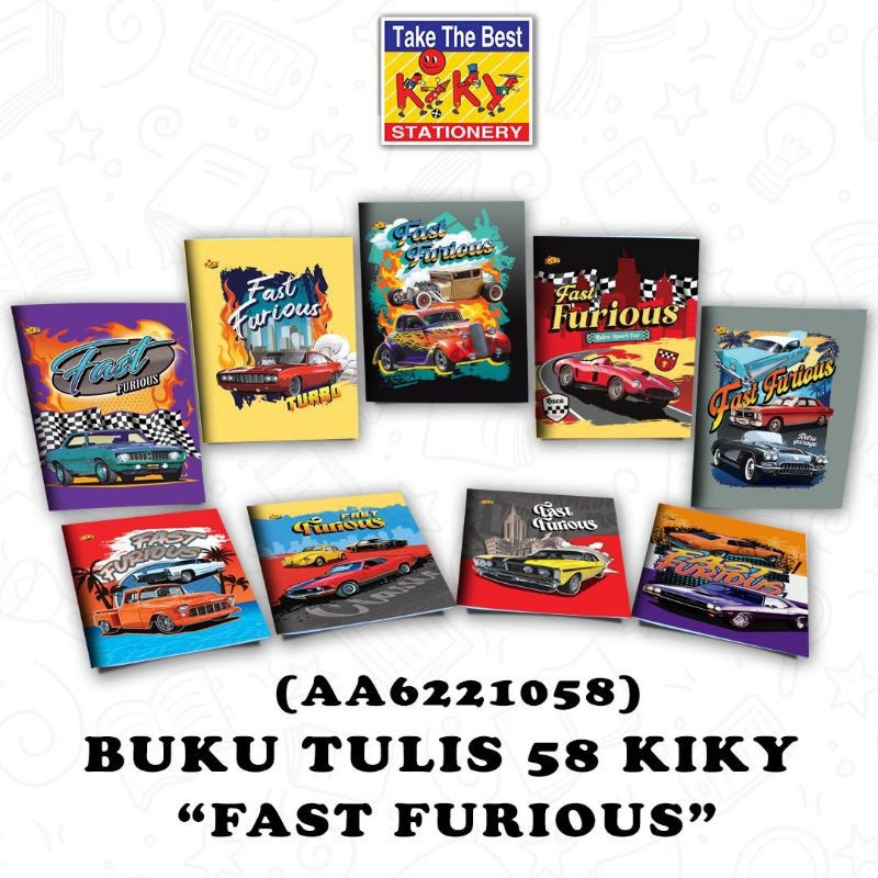 Kiky Buku Tulis 58 Lembar (Berwarna & Bergambar) Isi 10 Buku