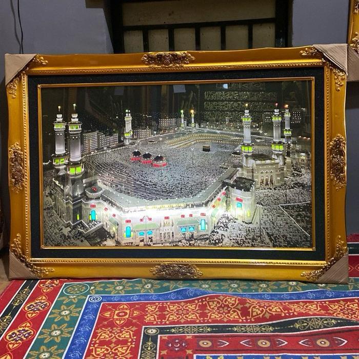 kaligrafi kabah lampu hiasan dinding kabah lampu kayu ukir