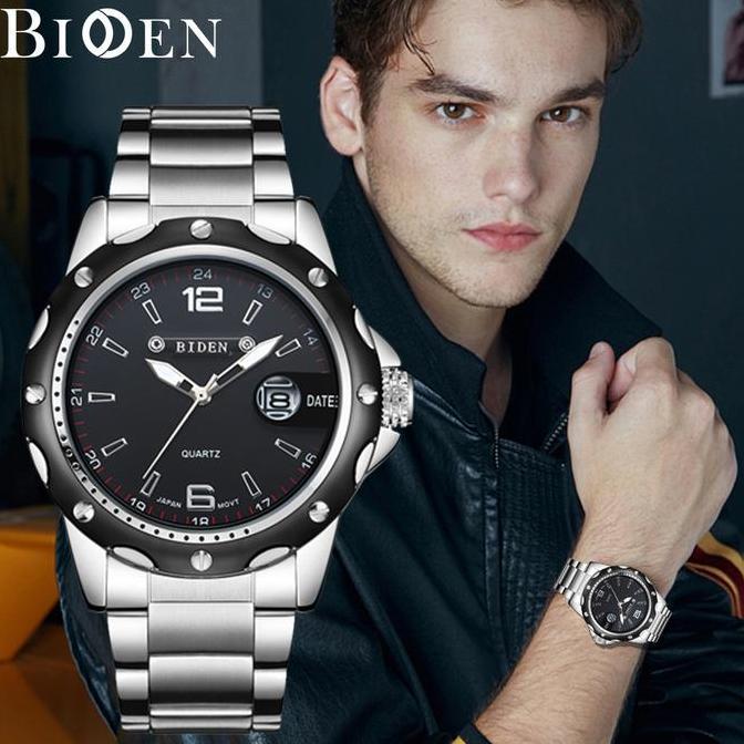003Harga telah diganti, cepat beliBIDEN Jam Tangan Pria Olahraga Kuarsa Otomatis Date Tali Stainless