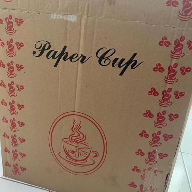 GELAS KERTAS/PAPER CUP/GELAS KOPI KERTAS MOTIF 1 DUS 1000 PCS