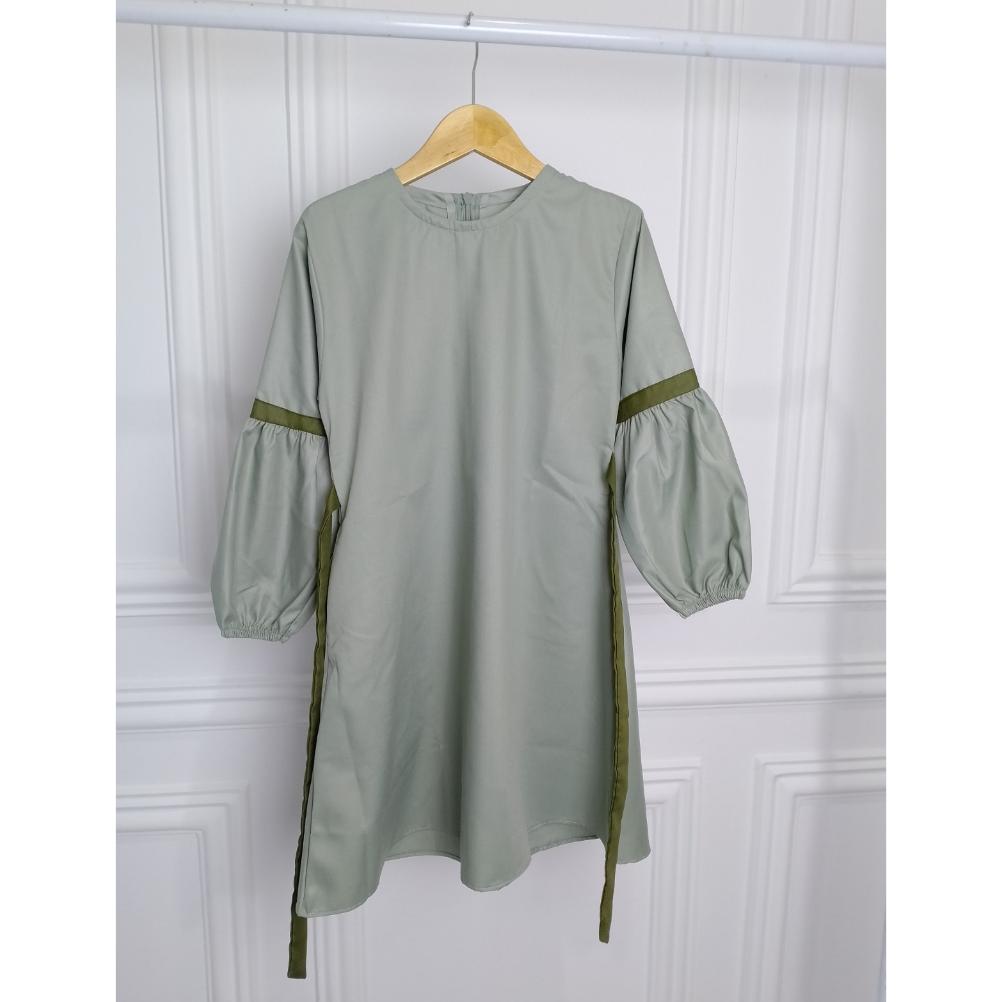 Gamis Couple Ibu Dan Anak Warna Hijau Sage Variasi Army Original