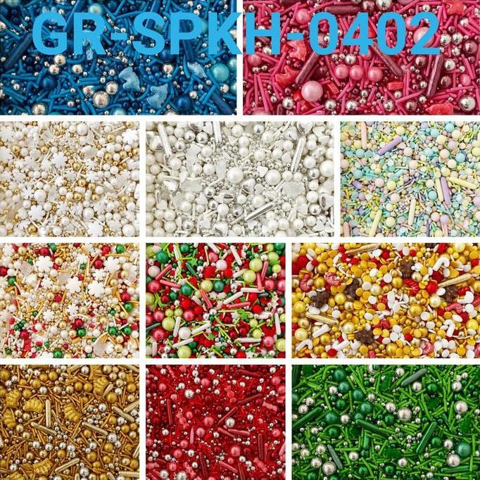 GR-SPKH-0402 Trimit springkel sprinkles 500gr mutiara pastel ungu pink