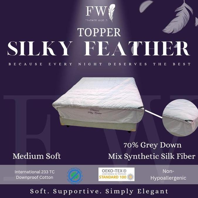 Lapisan Kasur Hotel FEATHER WORLD Mattress Topper Tipe Silky Feather Featherbed Hotel