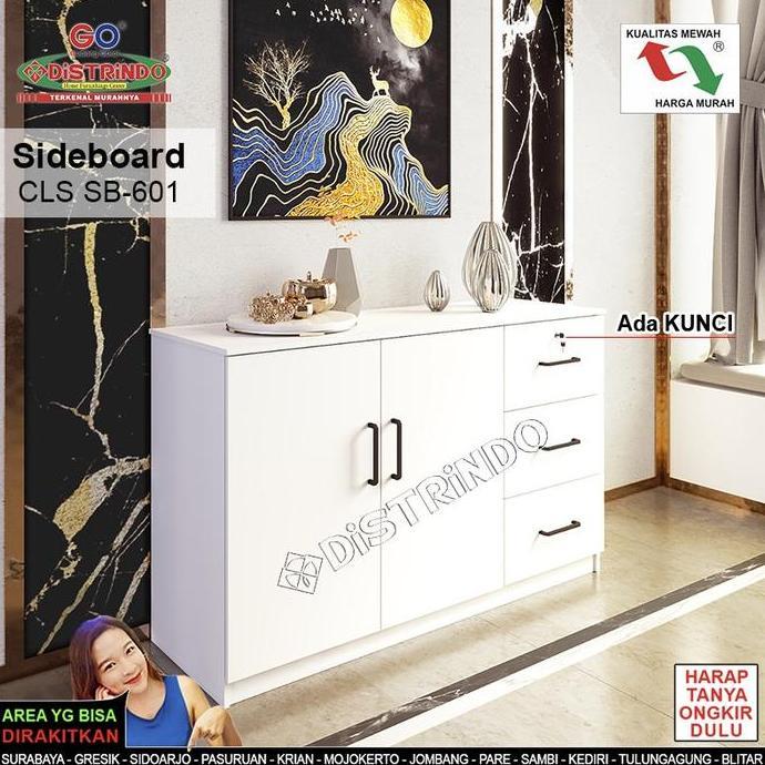 Terlaris Bufet Minimalis 3Laci + Kunci / Sideboard 2Pintu / Bufet Lemari Minimalis