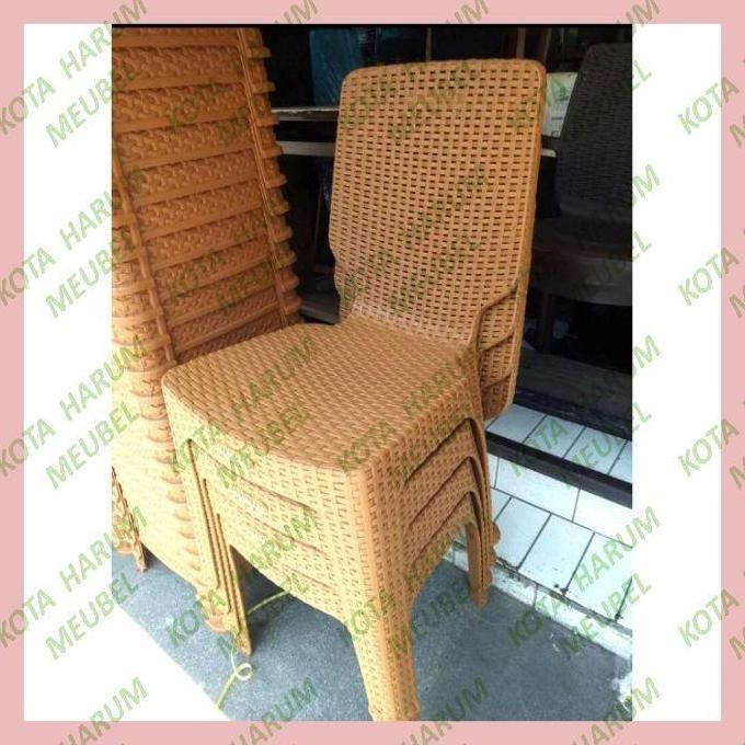 kursi plastik anyaman rotan napolly napoly napoli coklat bandung