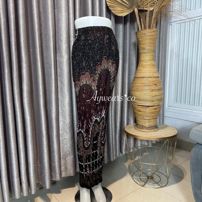 Bisa Cod - Aywears Batik Couple Arshaka Burgundy Cocok/ Batik Couple Kemeja Batik Dan Rok Prisket / 