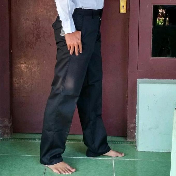 HEMAT LUAR BIASA CELANA HITAM BAHAN KATUN DRILL CELANA PRIA CELANA FORMAL CELANA KANTOR CELANA SEKOL
