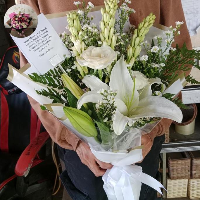 Fiore- Bunga Buket /Bunga Asli /Mix Ros Lily Sedap Malam/Bunga Kado