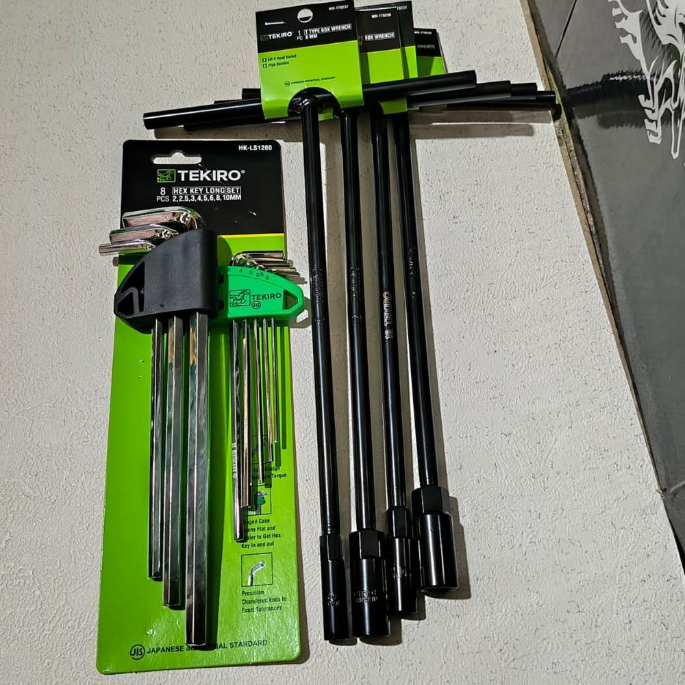 Ready TEKIRO Kunci T 4pcs 8-10-12-14mm + Kunci L Set Tekiro 8pcs Kunci L Tekiro Panjang Tekiro Origi