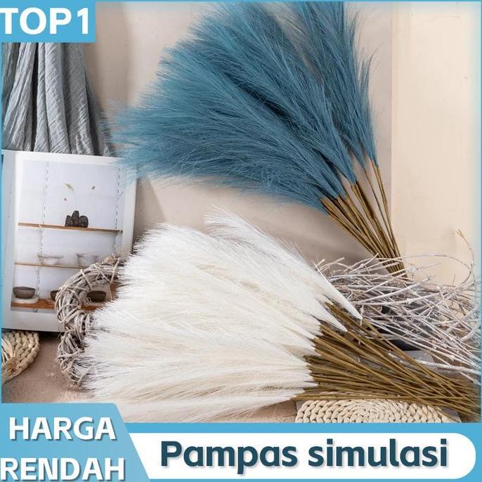 Fiore- Grosir Pampas 12 Pcs / Tanpa Bulu/ Pampas/ Bunga Kering Rustic Buah Besi Hiasan Rotan Bunga  