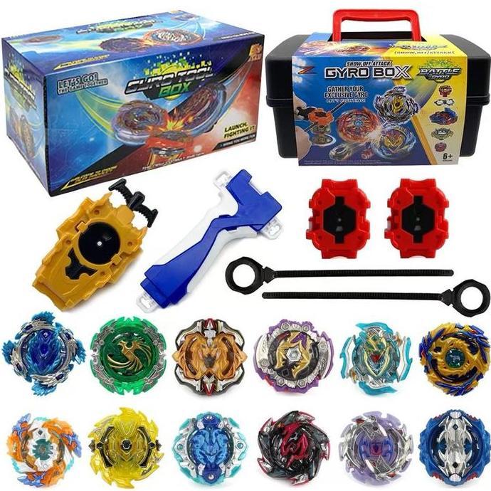 beyblade alike spinning toys set with launcher gyro box adu gangsing mainan