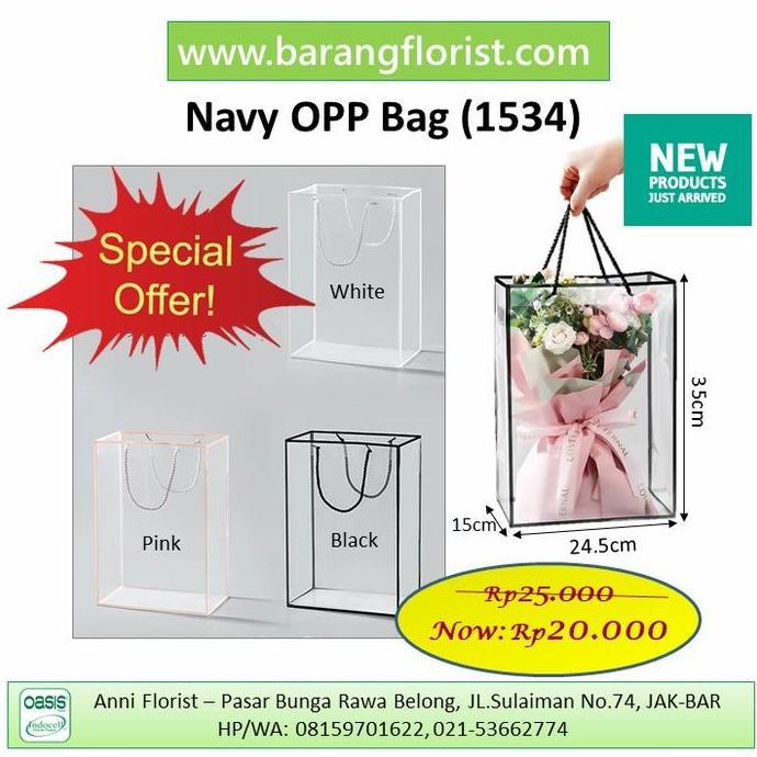 Fiore- Navy Opp Bag (1534), Tas Buket, Gantong Bunga,