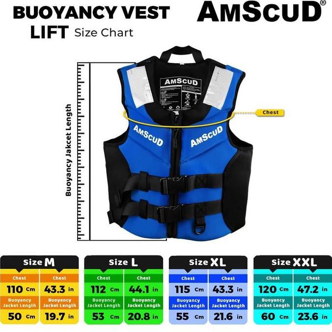 AMSCUD BUOYANCY JACKET LIFT /  LIFE JACKET OLAHRAGA AIR / PELAMPUNG SNORKLING / LIFE VEST SNORKLING 