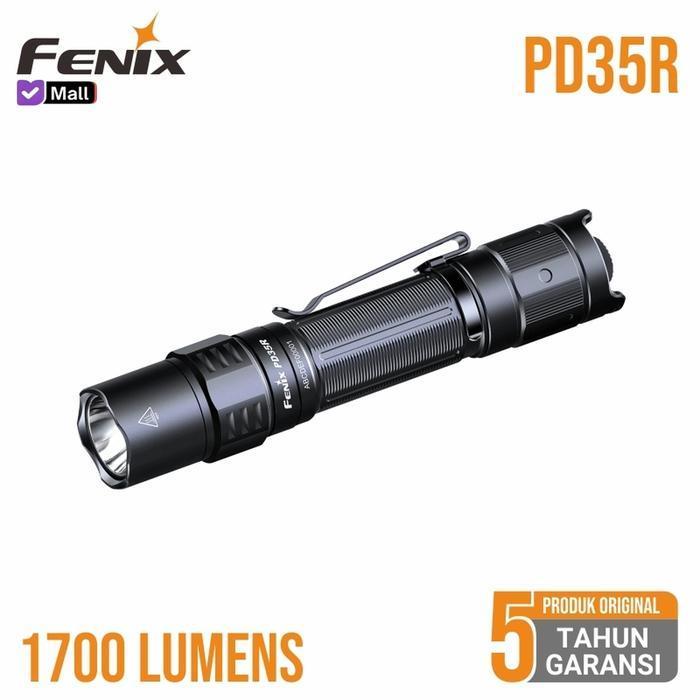 Fenix Senter Led PD35R Rechargeable Tactical Flashlight Terang 1700 Lumens