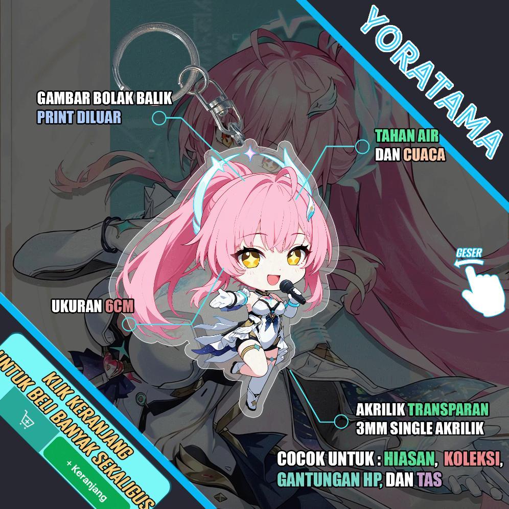 Gantungan Kunci Aemeath Wuthering Waves, Keychain Anime Lucu