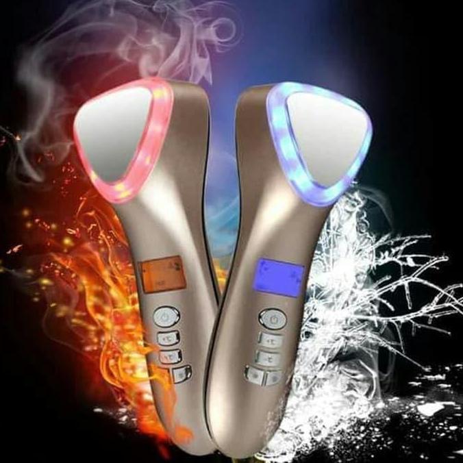 setrika wajah Wireless Hot Cold hammer led photon RF ems mesotherapy