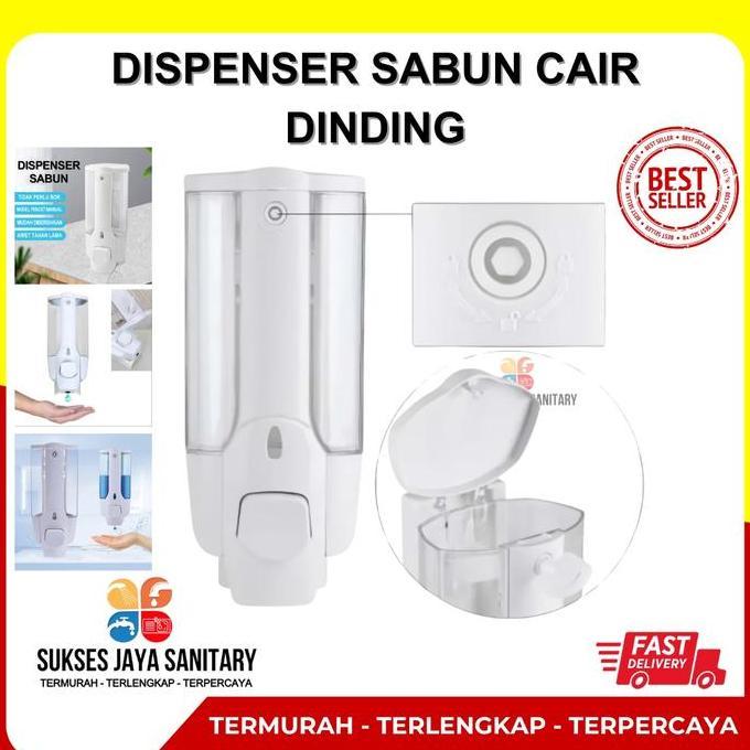 Dispenser Sabun Cair Dinding Original Warna Putih Tempat Sabun Kamar Mandi/Tempat Sampo Tempel Dindi