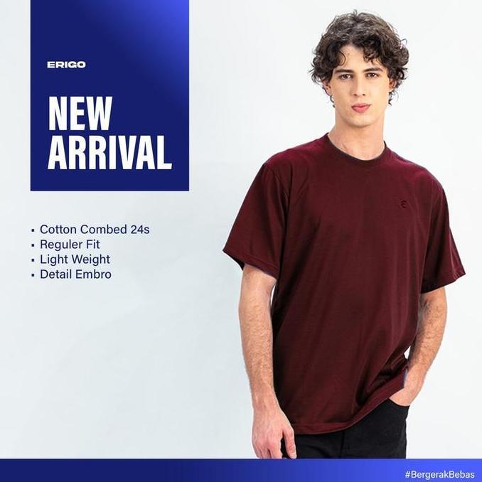 zamakarangjaya - erigo t-shirt embro vanderson maroon - kaos merah maroon pria & wanita