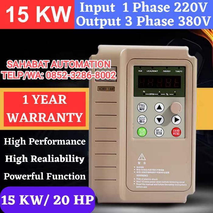 Inverter Single Phase 220V to Three Phase 380V 15KW 20HP Inverter Motor Input 1phase 220V - Output 3