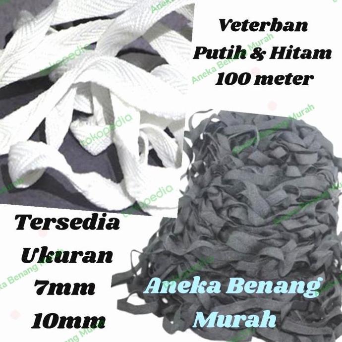 Veterban Hitam & Putih / Tali Sprei [Per-100Meter] Premium