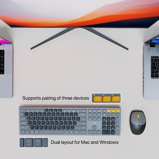 Keyboard Mouse Fantech GO POP WK895 Wireless