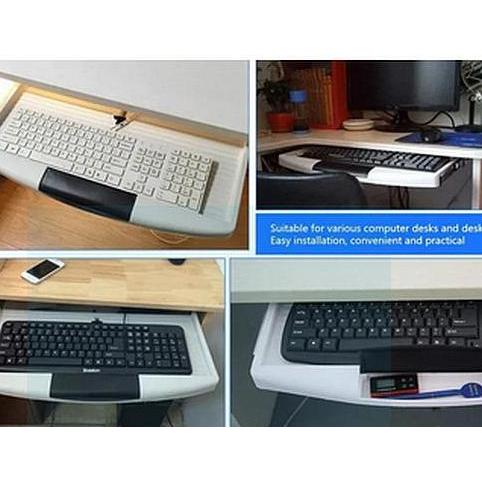 KEYBOARD TRAY REL LACI TEMPAT TATAKAN KEYBOARD MEJA KOMPUTER