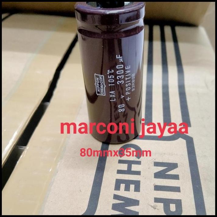 BEST DEAL KAPASITOR ELCO 3300UF 80V NIPPON CHEMI-CON 80MMX35MM 