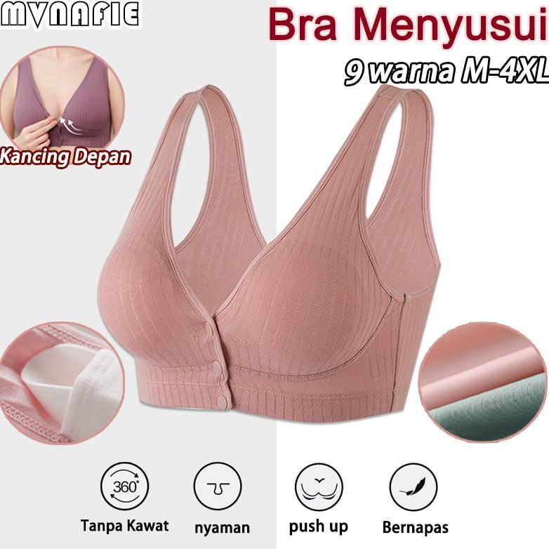 ORIGINAL ANGEL MOMMY BRA MENYUSUI JUMBO KANCING DEPAN PUSH UP BH TANPA KAWAT KATUN 1018BRA