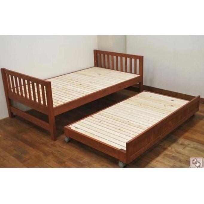 Terlaris Dipan Kayu Laci Sorong / Dipan Sorong Kayu Solid Jaminan Kokoh