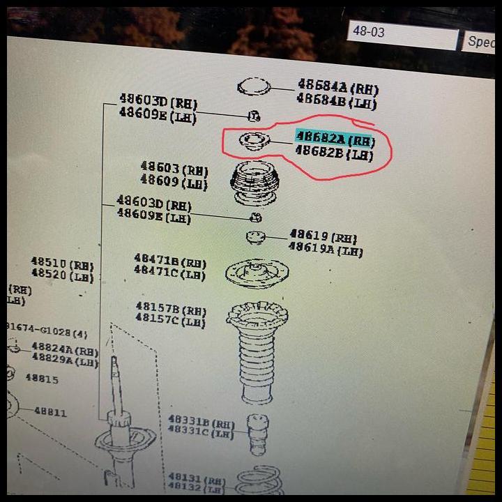 BEST DEAL TUTUP SUPPORT SHOCKBREAKER DEPAN YARIS-VIOS GEN 2 ORIGINAL 48682-0D031 